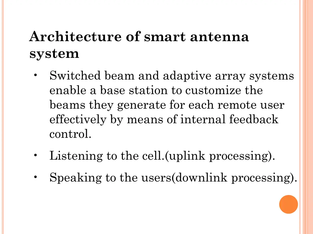 architecture of smart antenna system