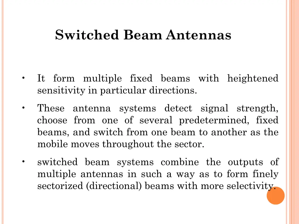 switched beam antennas