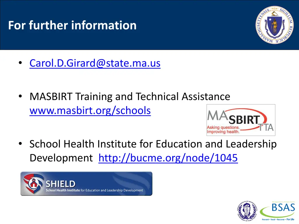 for further information