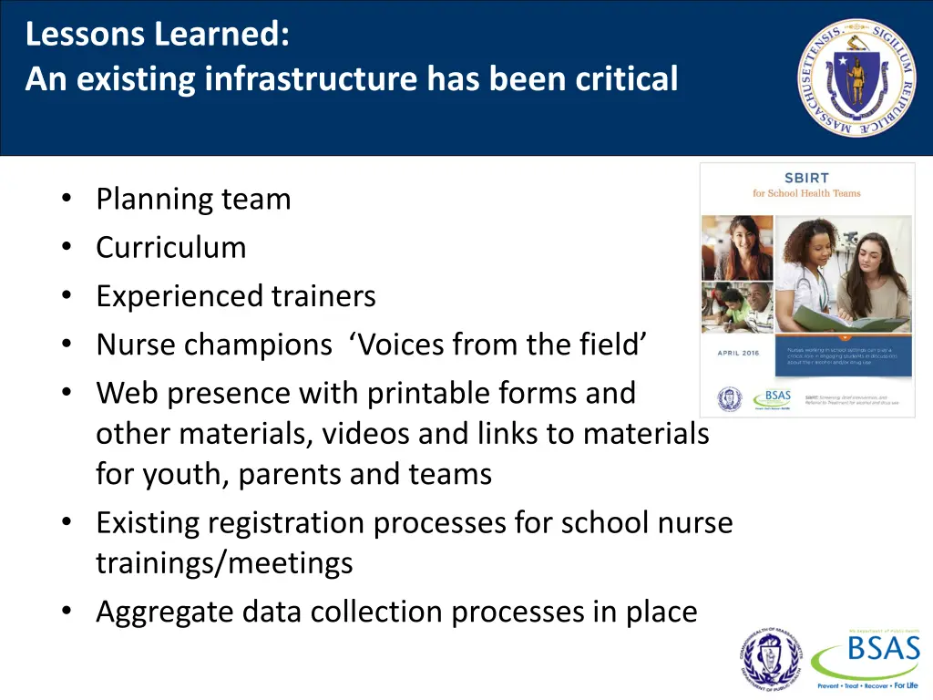 lessons learned an existing infrastructure