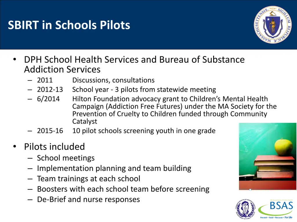 sbirt in schools pilots