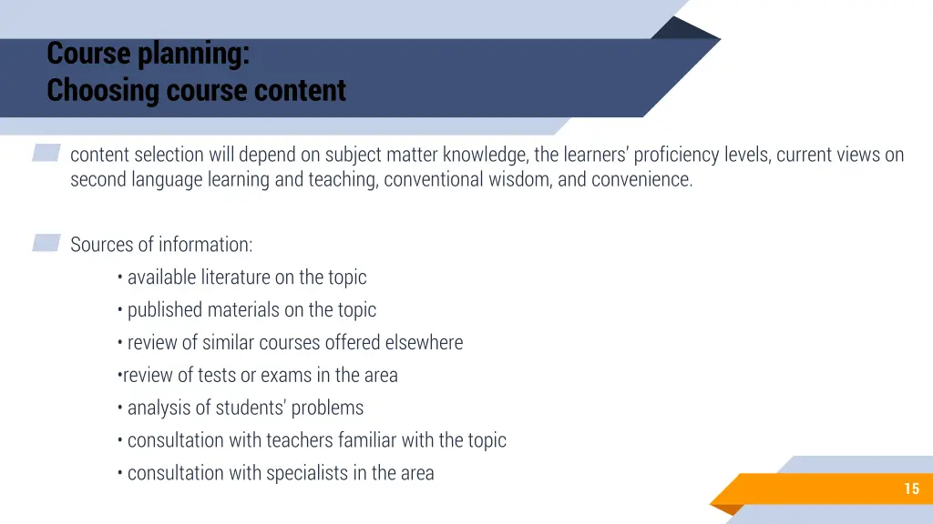 course planning choosing course content 1