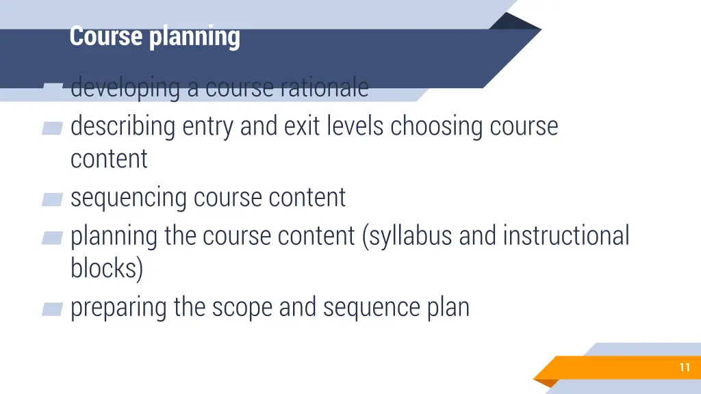 course planning
