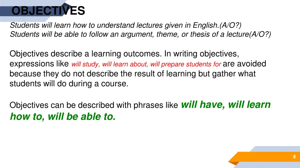 objectives 1