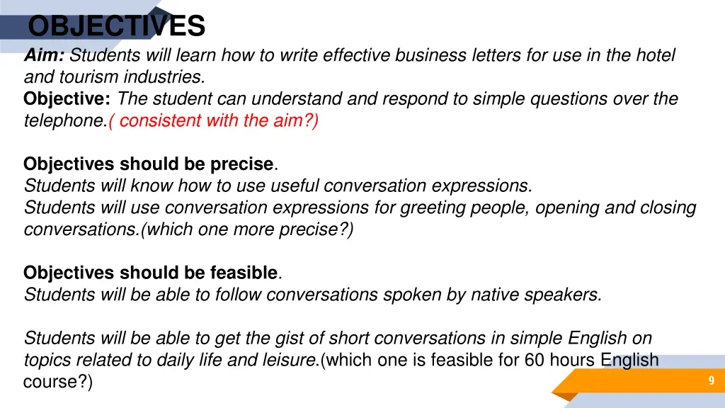objectives 2