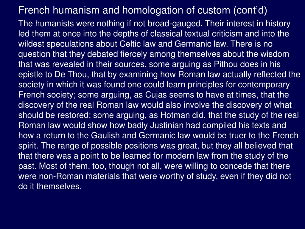 french humanism and homologation of custom cont 10