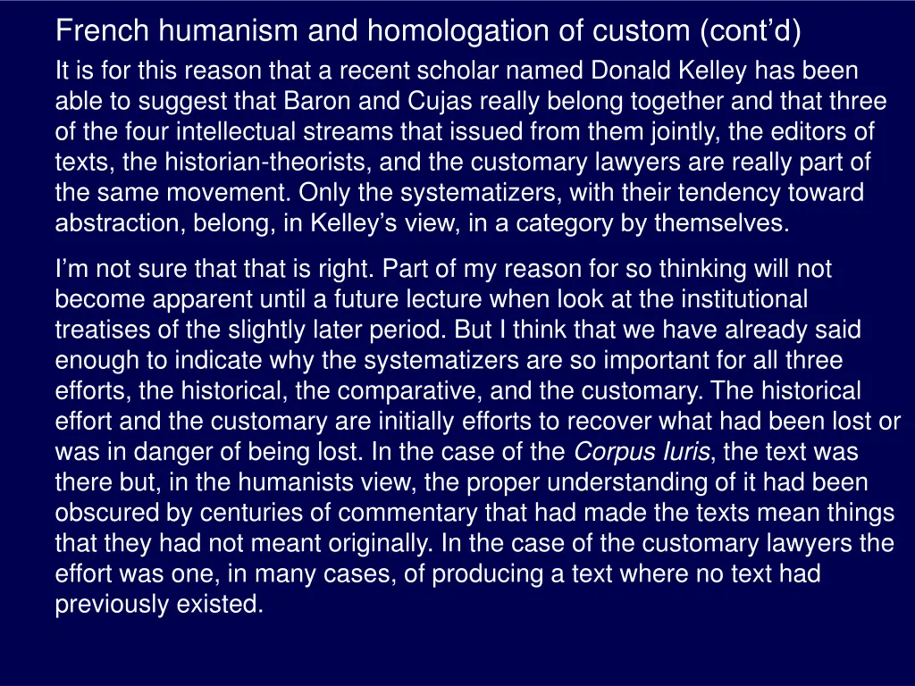 french humanism and homologation of custom cont 11