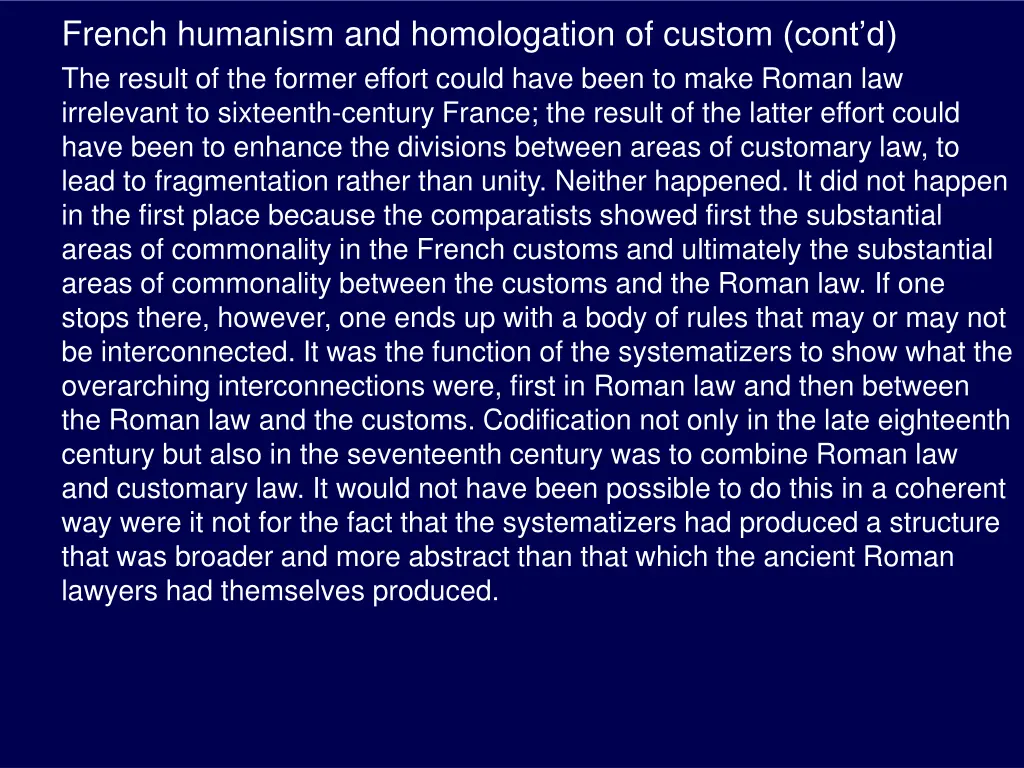 french humanism and homologation of custom cont 12