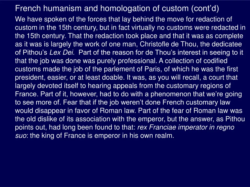 french humanism and homologation of custom cont 5