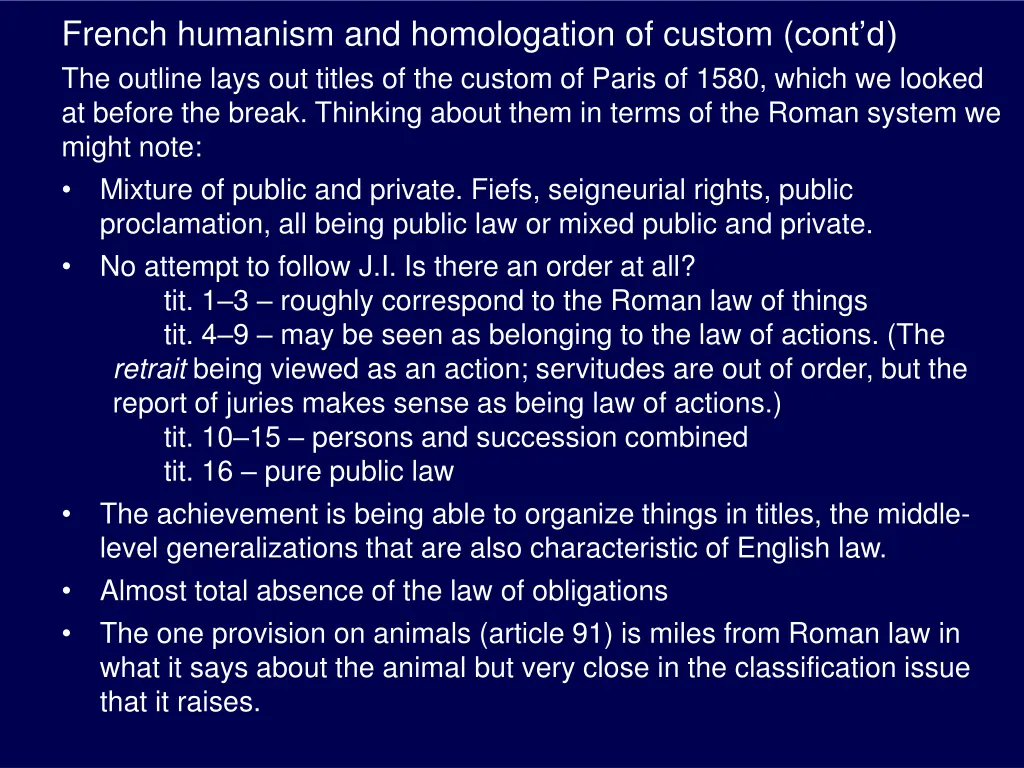 french humanism and homologation of custom cont 8