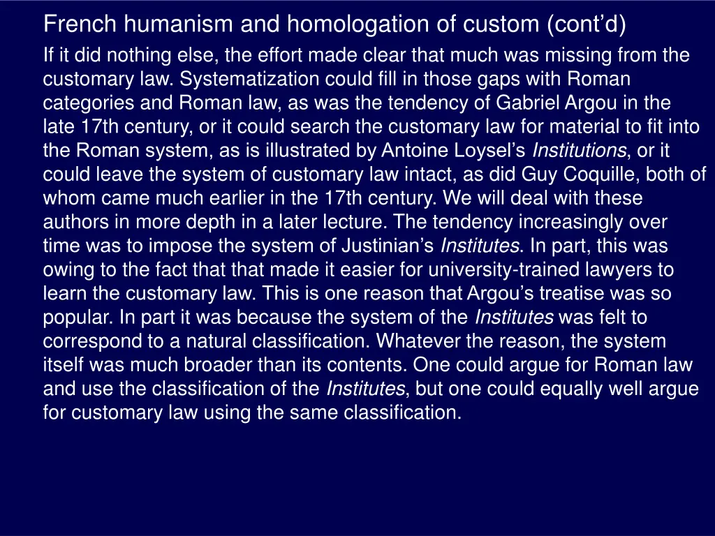 french humanism and homologation of custom cont 9