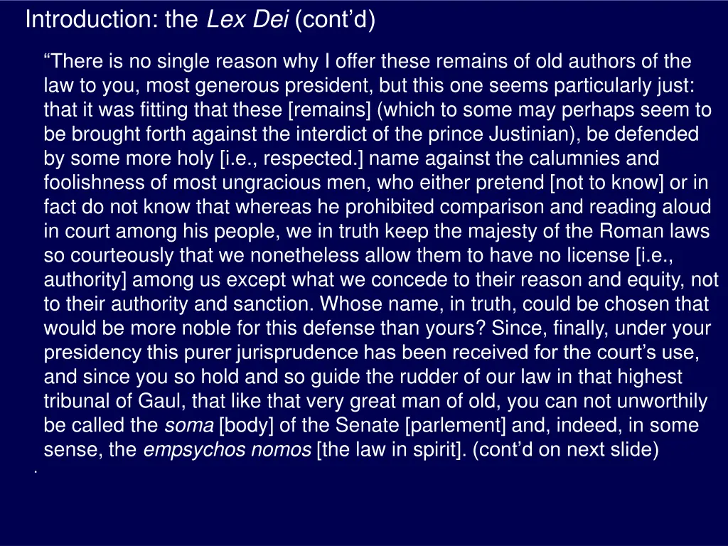 introduction the lex dei cont d 2