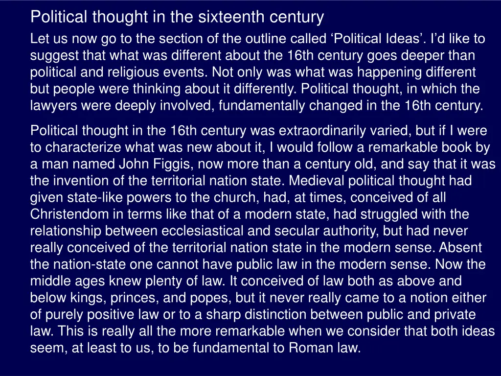 political thought in the sixteenth century