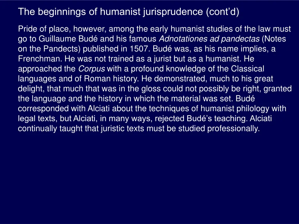 the beginnings of humanist jurisprudence cont d 1