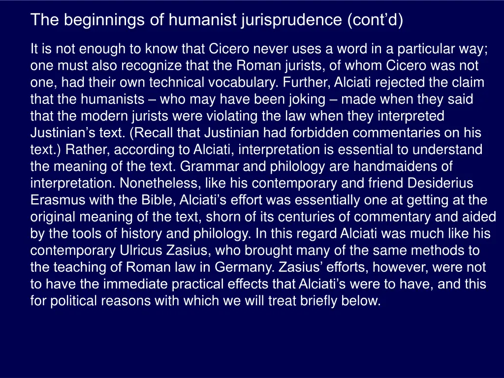 the beginnings of humanist jurisprudence cont d 2