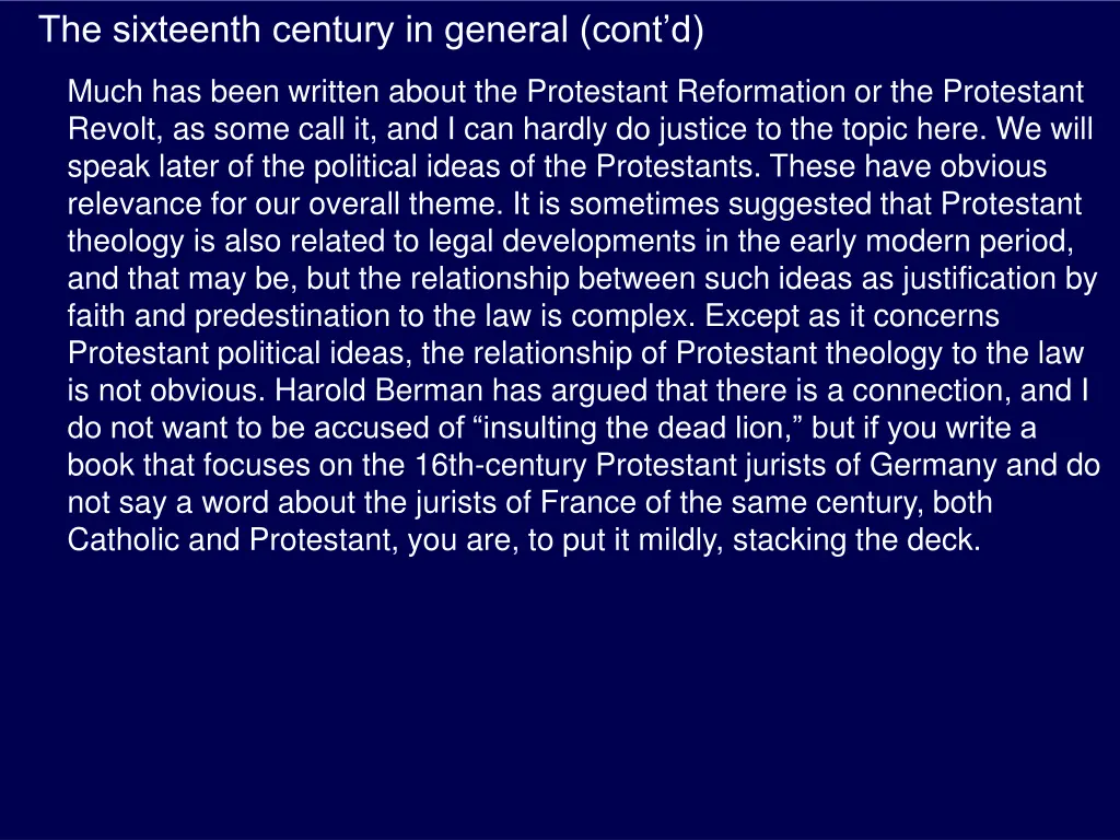 the sixteenth century in general cont d 1