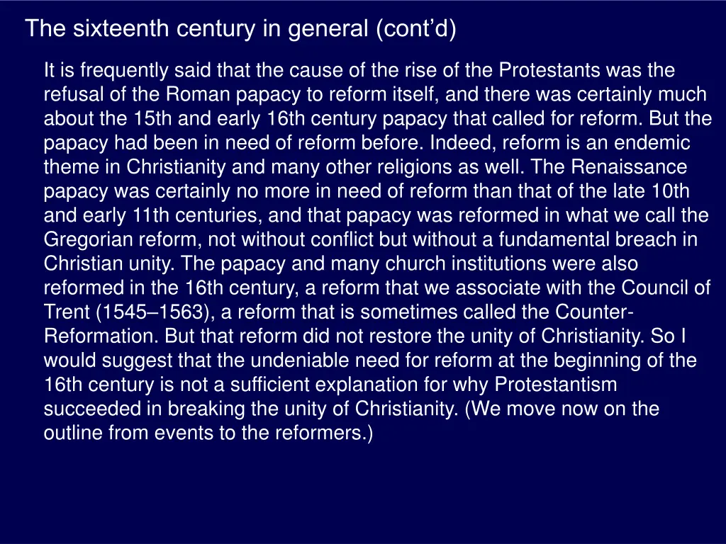 the sixteenth century in general cont d 2