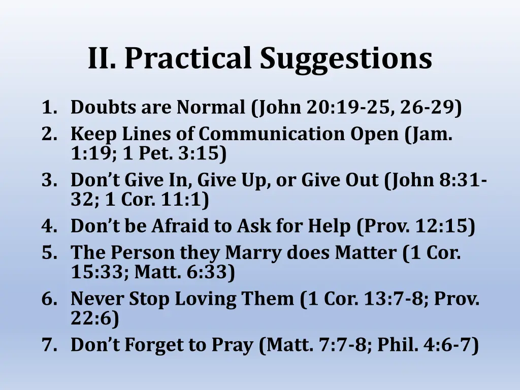 ii practical suggestions