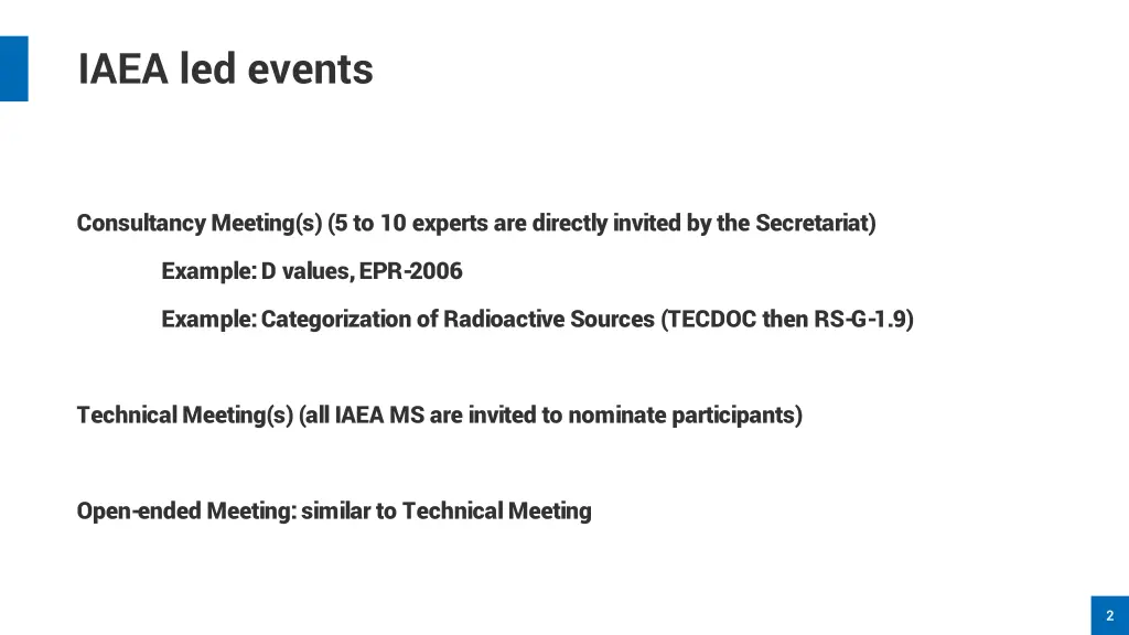 iaea led events