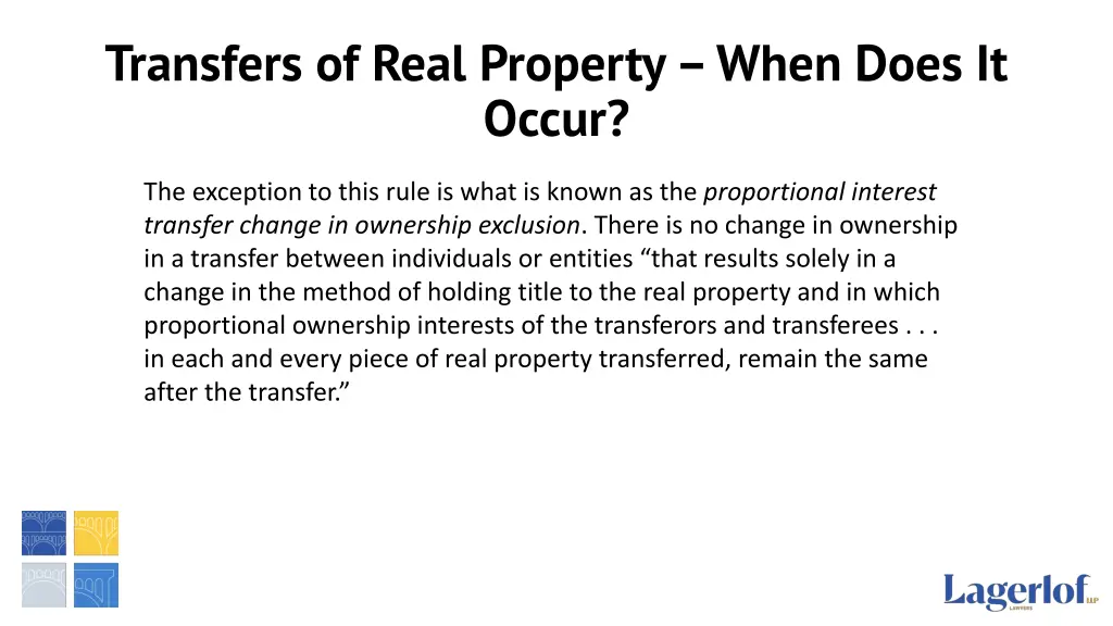 transfers of real property when does it occur 1