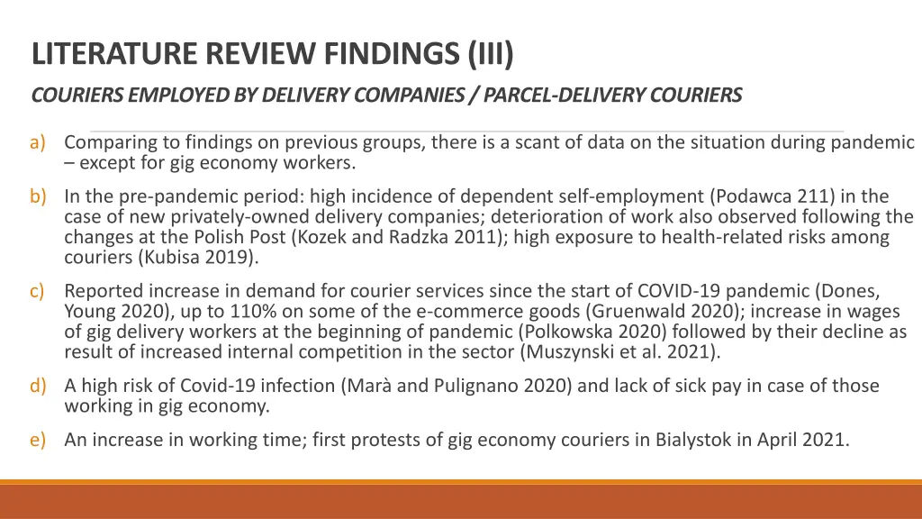literature review findings iii