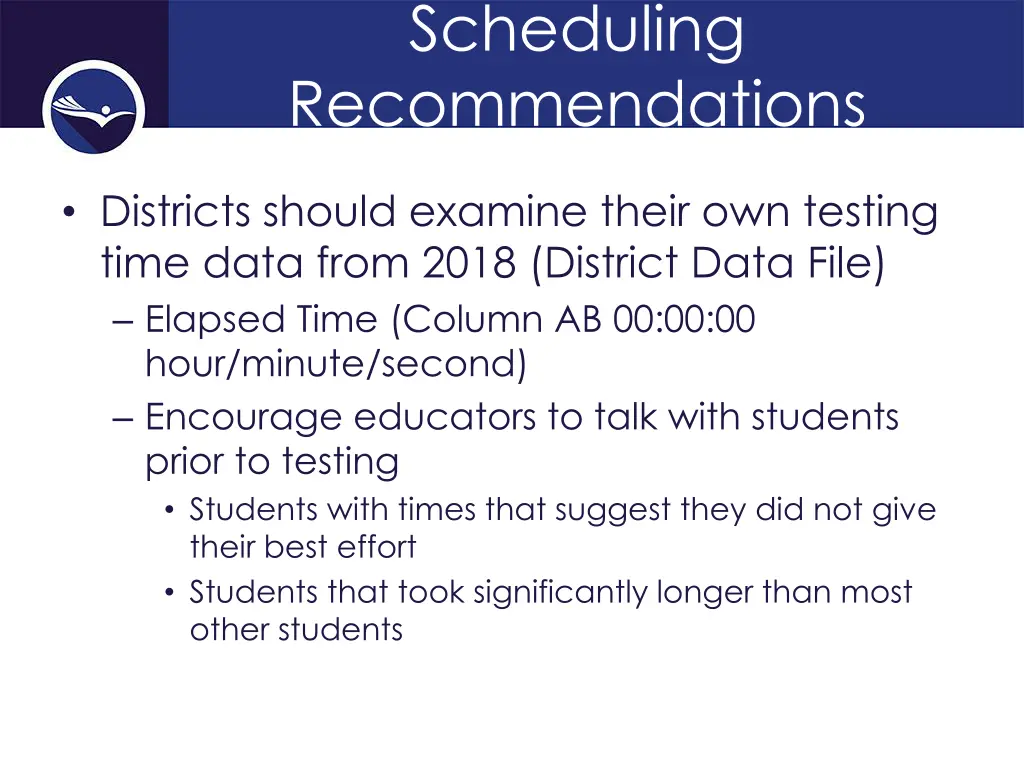 scheduling recommendations 1