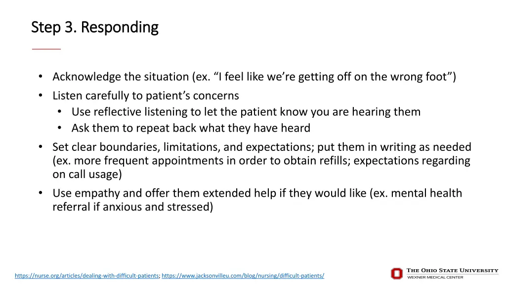 step 3 responding step 3 responding
