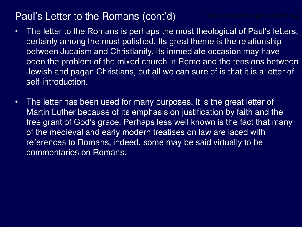 paul s letter to the romans cont d the letter