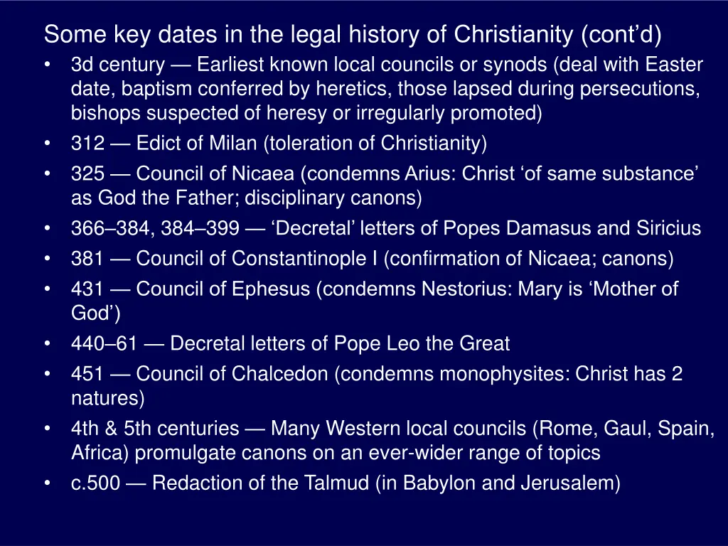some key dates in the legal history 1