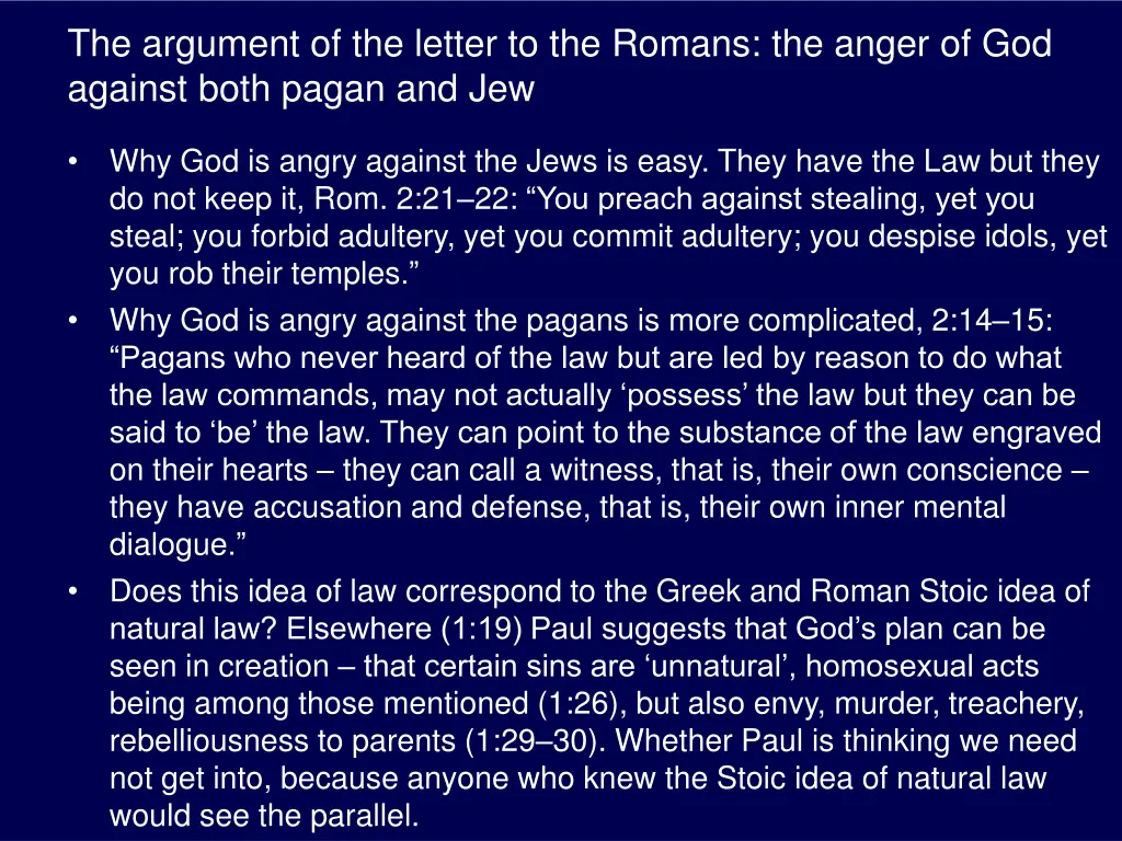 the argument of the letter to the romans