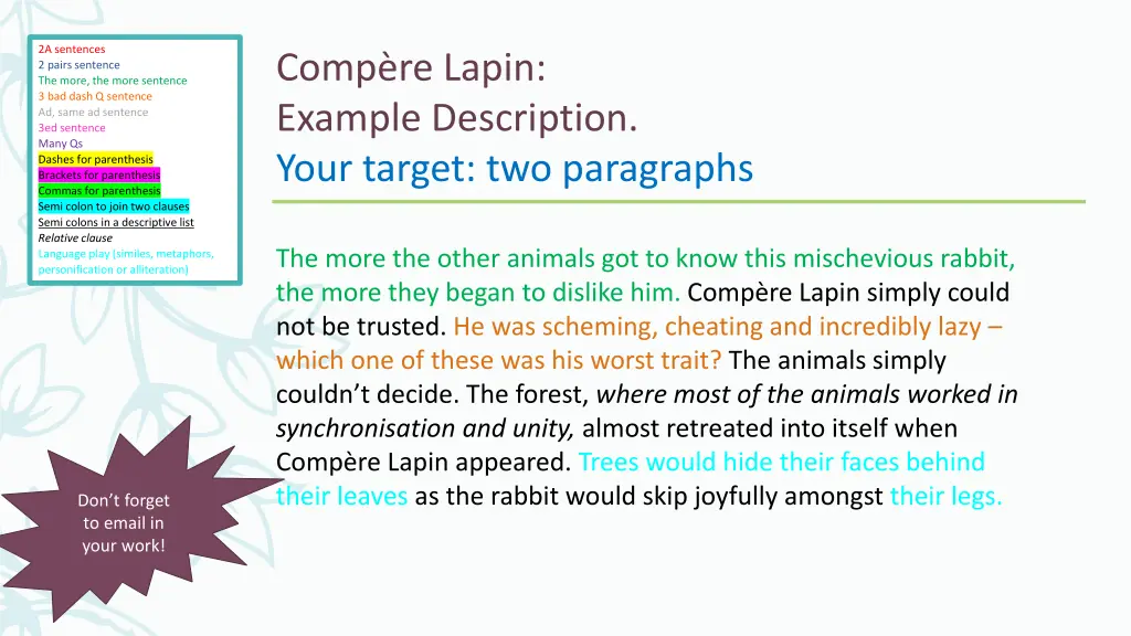2a sentences 2 pairs sentence the more the more