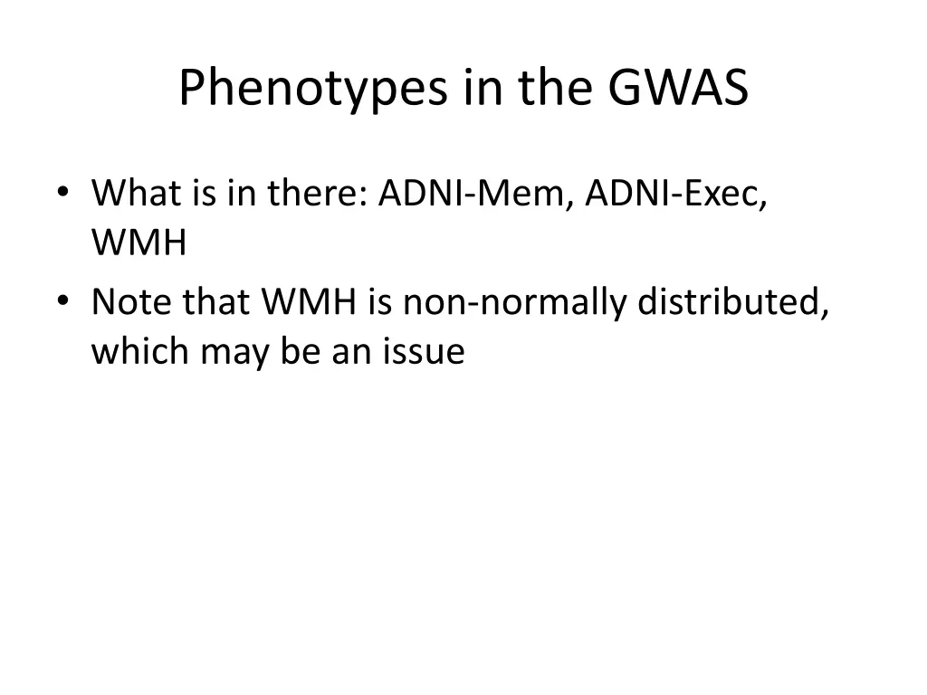 phenotypes in the gwas
