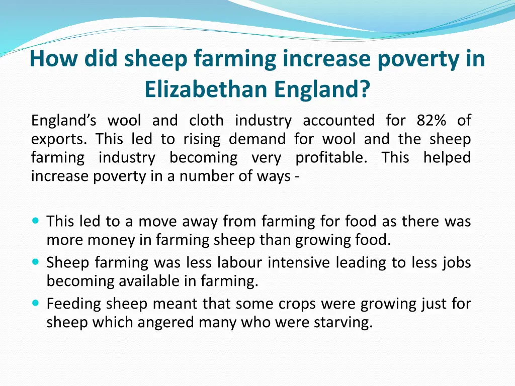 how did sheep farming increase poverty