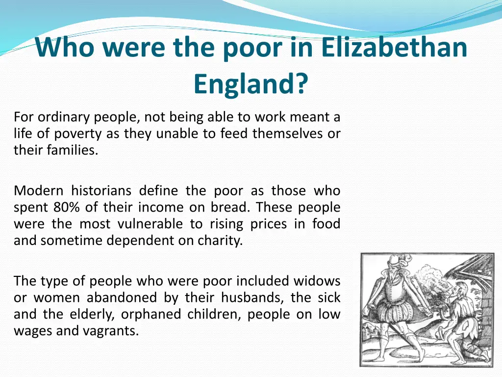 who were the poor in elizabethan england