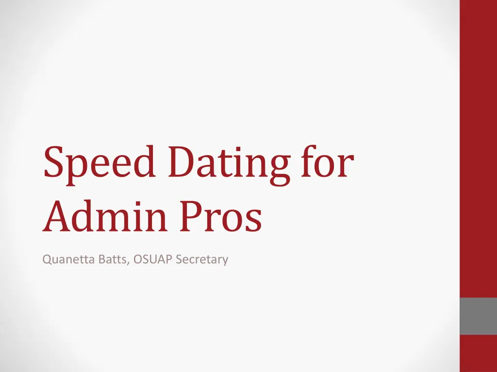 speed dating for admin pros
