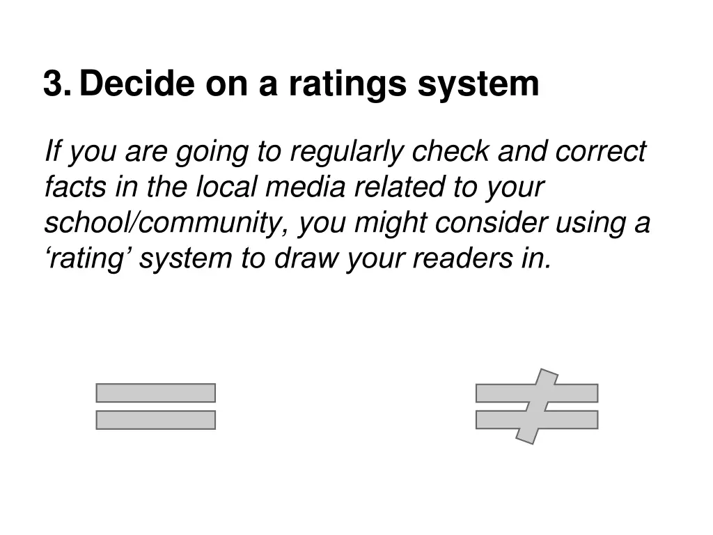 3 decide on a ratings system