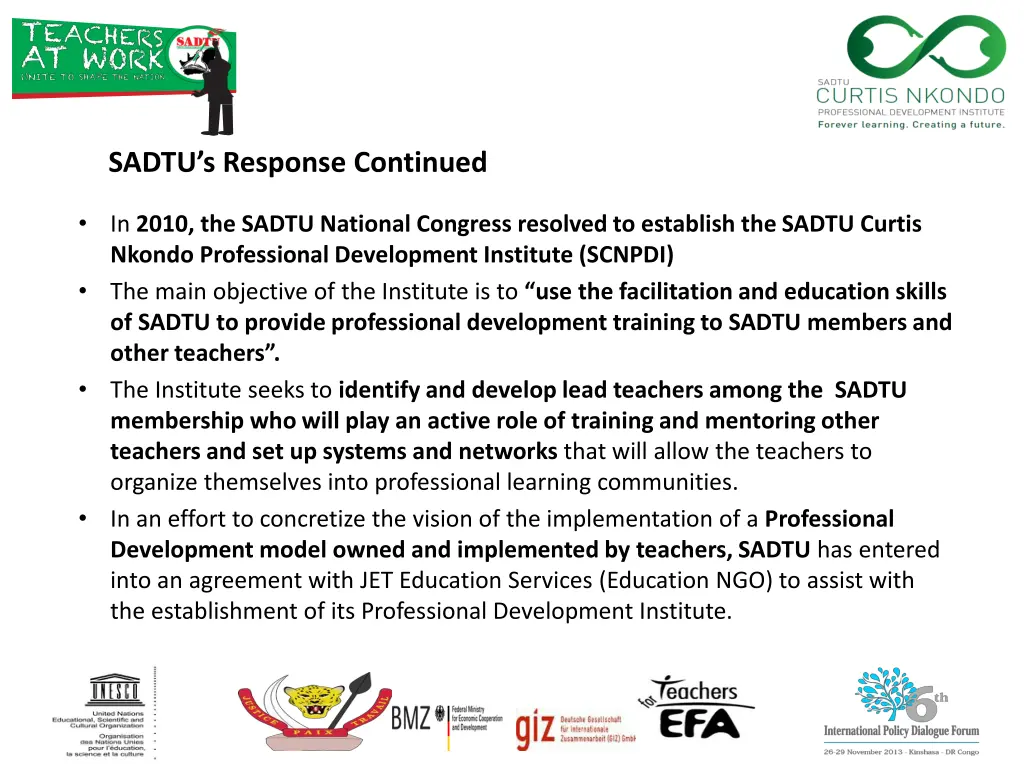 sadtu s response continued