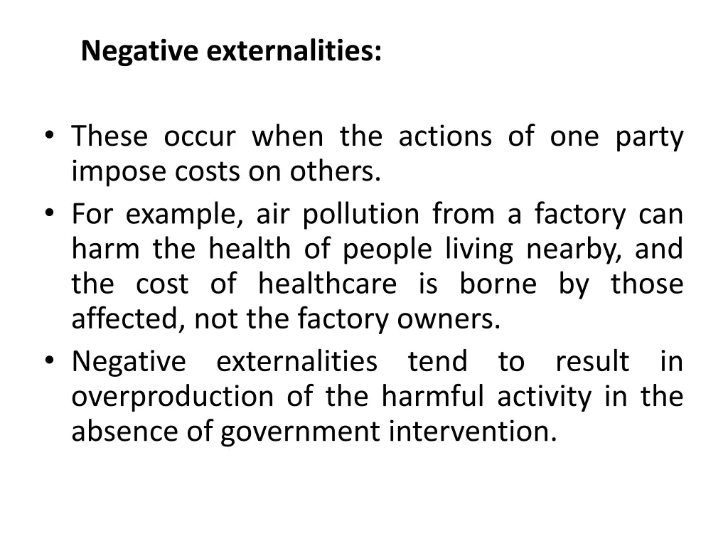 negative externalities