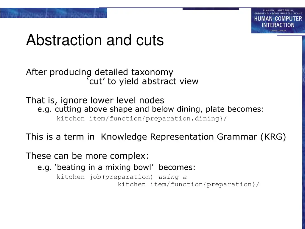 abstraction and cuts