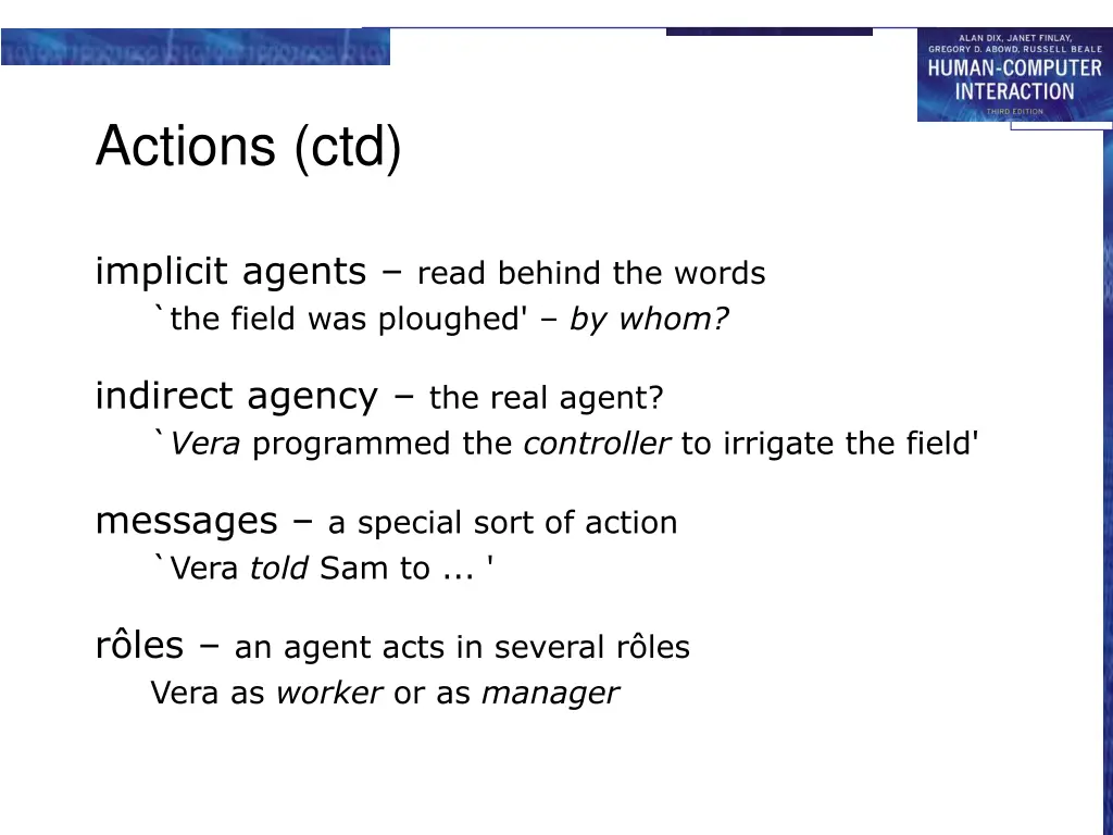 actions ctd
