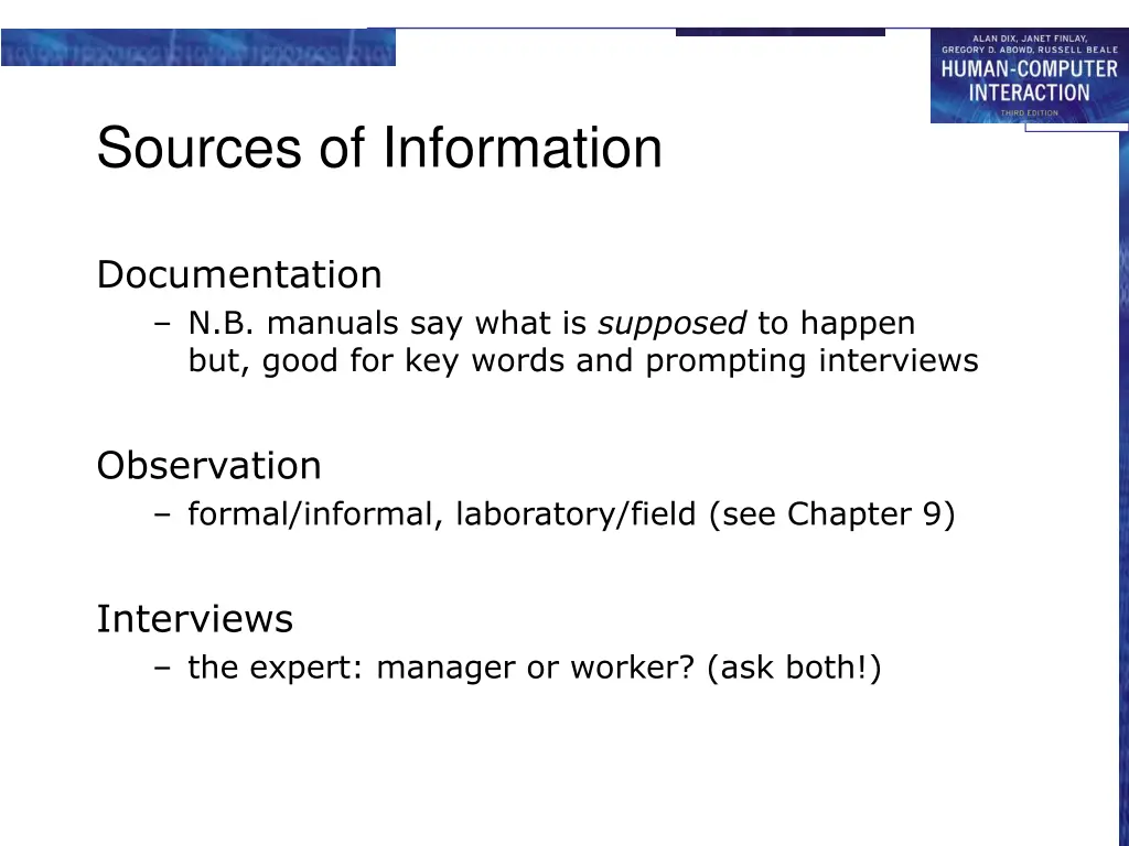 sources of information
