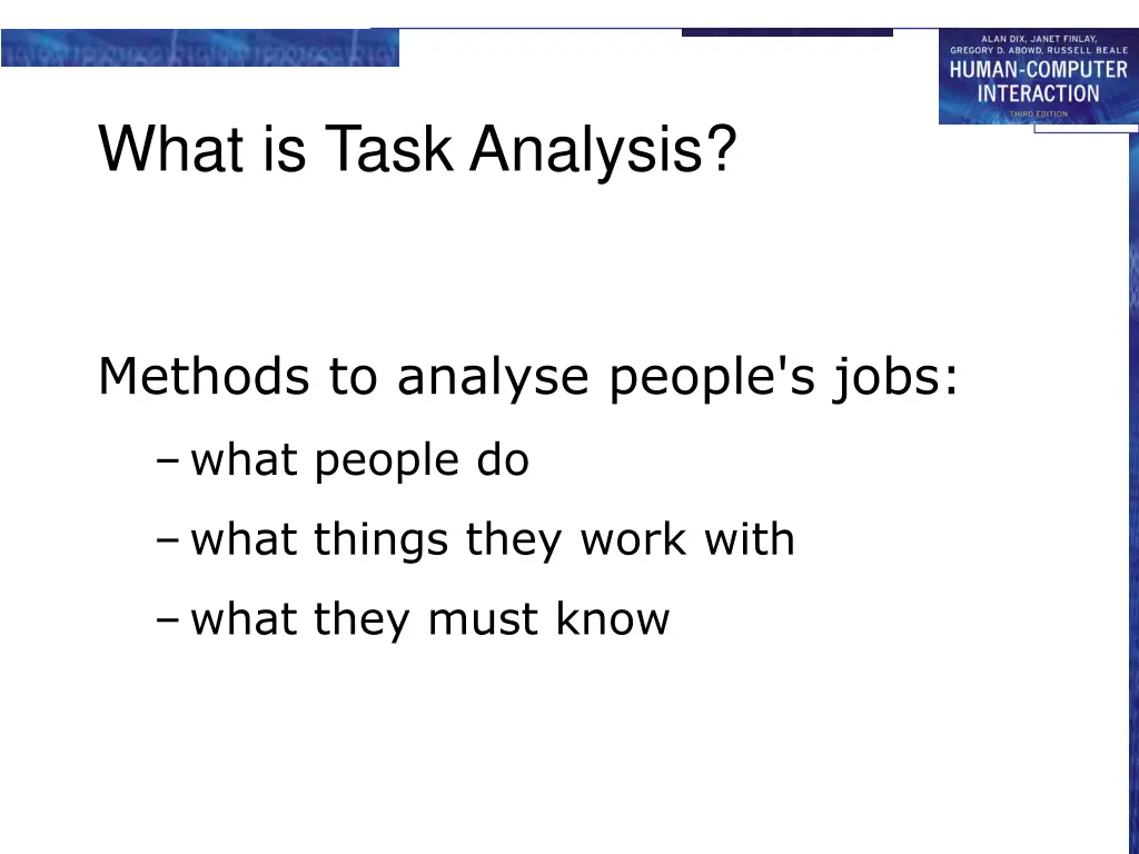 what is task analysis