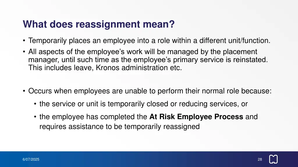what does reassignment mean