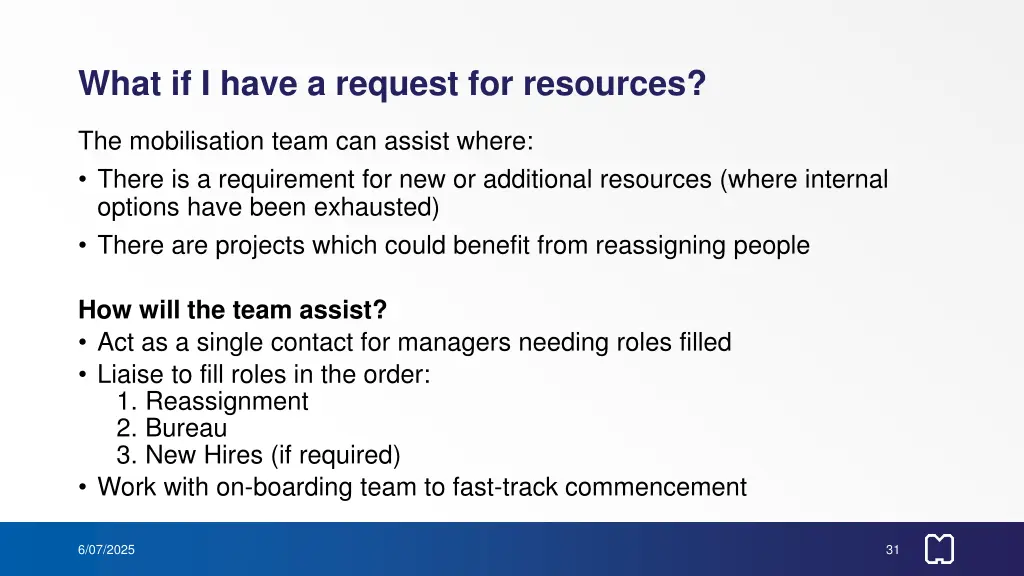 what if i have a request for resources