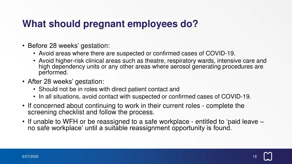 what should pregnant employees do