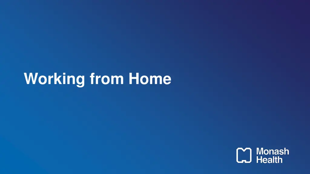 working from home