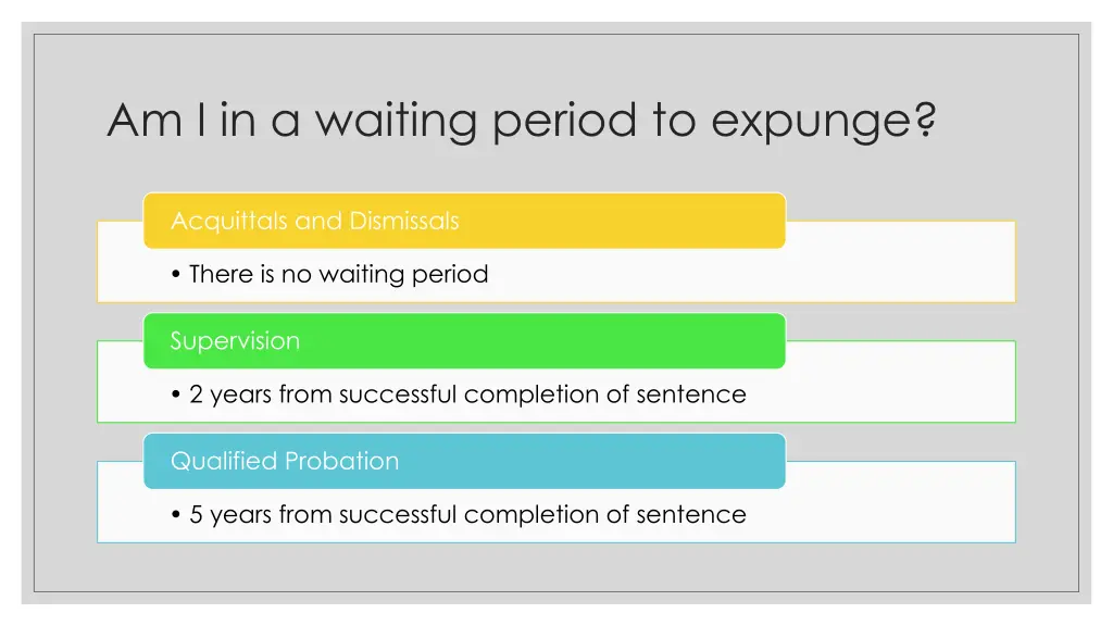 am i in a waiting period to expunge