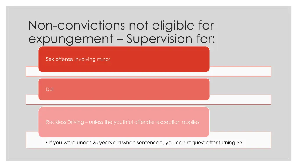 non convictions not eligible for expungement