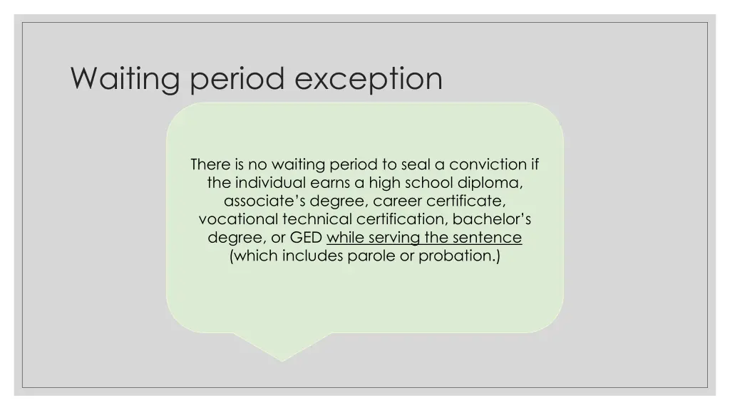 waiting period exception