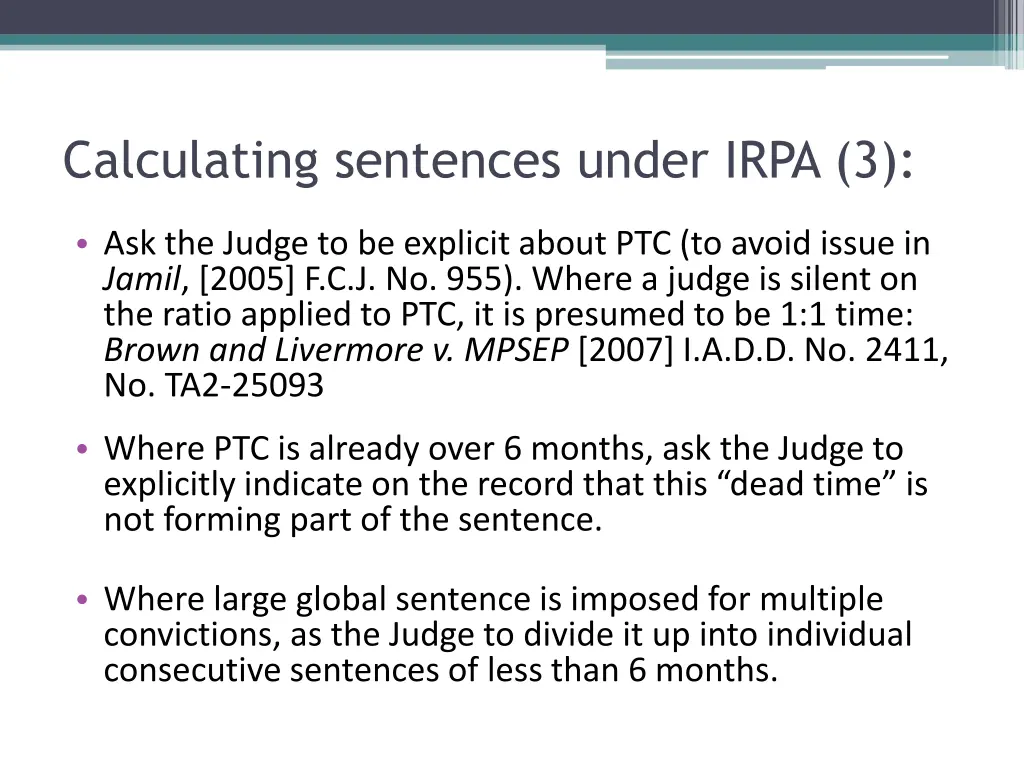 calculating sentences under irpa 3